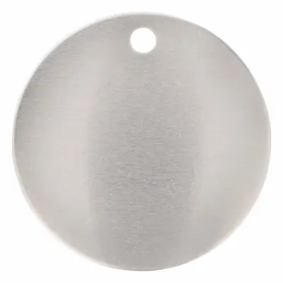 Tag Kosong: Baja Tahan Karat, Perak, Tebal 0.035 in, Bulat, 25 PK - General Purpose Blank Valve Tags