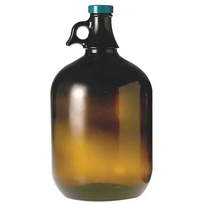 QORPAK Kendi: Amber, Botol Tanpa Lapisan, Kaca, 3.79 L, 165 mm, Termasuk Tutup, 297 mm Tinggi Keseluruhan - Glass Jugs