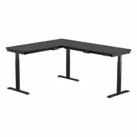 VERSADESK Standing Desk: Black, Wood, 72 in Overall Wd, 72 in Overall Dp, 45 1/2 in Max Desktop Ht (MPN VT1297272-01-01)
