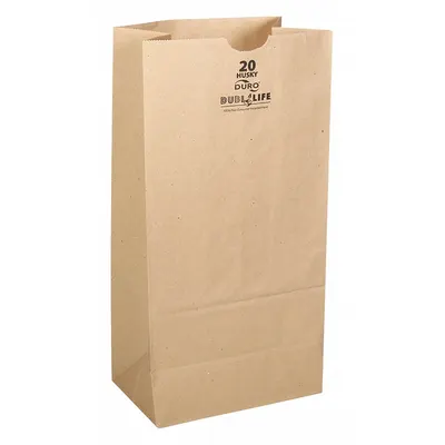 DURO Kantong Belanja: 8 1/4 in Lb, 5 5/12 in Dl, 16 1/6 in Tg, Kantong Belanja, Kraft - Hardware Bags