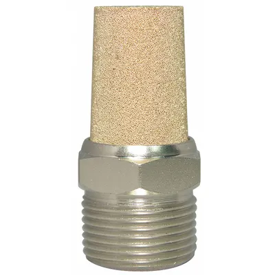 SPEEDAIRE Peredam Knalpot: 1 in NPT, Ukuran Heksagonal 1 3/8 in, Baja Berlapis Nikel - Pneumatic Exhaust Mufflers