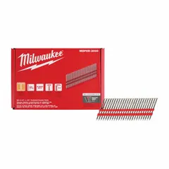 Collated framing nails made of flat smooth steel with a diamond point. Shank diameter 0.131 in, overall length 2-7/8 in. Used in construction for temporary or permanent fastening of wood framing, formwork, and scaffolding.