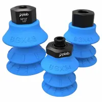 PIAB Vacuum Pad Assembly: Multi-Bellows, G1/8 in Vacuum Port, 41 mm Pad Dia, Blue, 50A, BGX (MPN S.BGX41SF50.G18M.00)