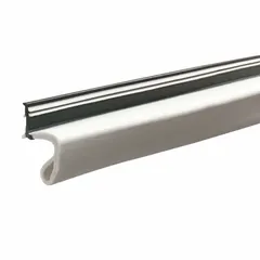 Kerf weatherstripping designed to seal gaps around doors, reducing drafts, moisture, and dust infiltration. Measures 81 inches in height and 1/2 inch in width, with a vinyl flange material. Suitable for use in commercial and industrial facilities to improve energy efficiency and maintain controlled environments.