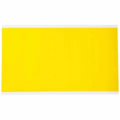 This is a 4-inch character height, indoor-only, non-reflective, Gothic font, die-cut, uppercase blank label with a yellow background. It is not self-spacing or aligning. Use it for custom facility identification such as warehouse signage, aisle markers, or safety zone labels where you apply your own lettering.
