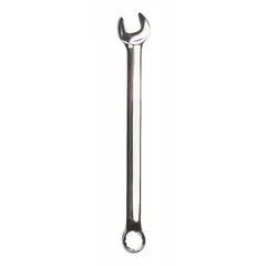 This SAE 12-point combination wrench features a 1/4-inch head size and an offset design for improved access to recessed fasteners. Made from alloy steel with a chrome finish, it has an overall length of 5 1/8 inches. Suitable for tightening or loosening fasteners in automotive repair, machinery maintenance, and general assembly tasks.