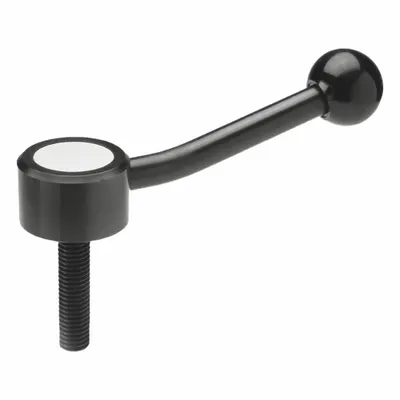 JW WINCO Tuas Tegangan Datar yang Dapat Disesuaikan: Baja, Ulir 1/2"-13, Panjang Ulir 2.48 in - Low-Profile Adjustable Tension Levers with Threaded Stud