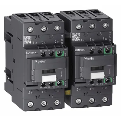 Kontaktor Magnetik SCHNEIDER: Pembalik, 3 Kutub, 3NO Kontak, 65 A - Reversing IEC Contactors