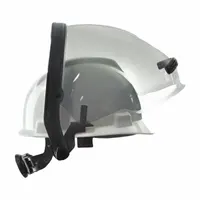 This Category 2 hard hat face shield includes a white hard hat and a highly transparent polycarbonate arc flash visor. Rated at 12 cal/sq cm ATPV, it meets ASTM F2178 standards for arc flash protection in electrical environments
