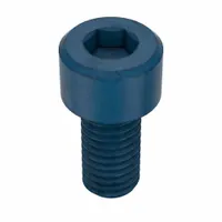 M8x1.25 metric socket head cap screw, 16 mm long, with blue phosphate finish on alloy steel. Right-hand thread, 6 mm hex drive. Supplied in a 50-piece pack. Used for fastening components in machinery, automotive assemblies, and industrial equipment
