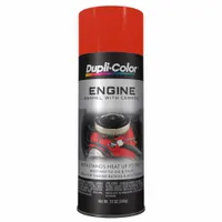 Solvent-based high heat enamel in Chrysler Orange with a gloss, smooth finish. Designed for metal surfaces, particularly engine blocks and engine accessories. Coverage area of 12 to 15 sq ft