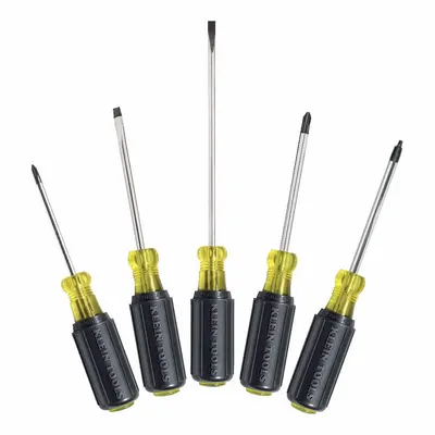 Set Obeng KLEIN TOOLS: 1-10 Buah, 5 Buah, Ujung Kabinet/Phillips - General Purpose Screwdriver Sets