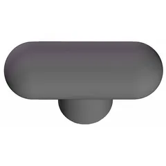 T-handle knob with a threaded hole for manual clamping, positioning, and adjustment on industrial machinery, jigs, and fixtures. Features a plastic body with a steel thread insert, 3/8"-16 thread size, 2.27 in diameter, and a nylon seal material.