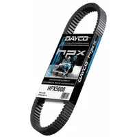 The DAYCO HPX2238 is a cogged V-belt with a 28° angle and 19/32 in thickness, reinforced with aramid cord material. Designed for high-tensile power transmission in automotive and industrial drive systems, it is suited for applications such as pumps, compressors, and conveyors where slip resistance and durability are required