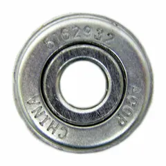 This ALCO bearing is a replacement component for wheelchairs, with an overall width of 15/16 in. It is compatible with Tuffcare models. The bearing supports smooth wheel rotation in mobility equipment.
