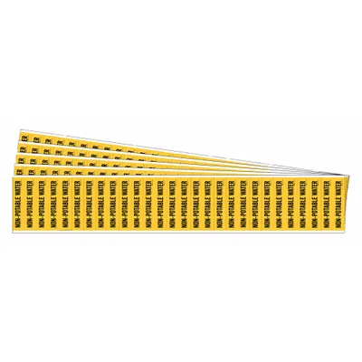 BRADY Pipe Marker: Non-Potable Water, Yellow, Black, Fits 3/4 in and Smaller Pipe O.D. - Non-Potable Water Adhesive Pipe Markers