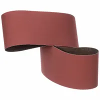Ceramic abrasive belt with YF weight polyester backing for cool-cutting on stainless steel and soft metals. 120 grit, 6 in width x 90 in length. Suitable for precision grinding and finishing in metal fabrication and maintenance applications. 20-pack