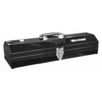 WESTWARD Tool Box: 19 1/8 in W 6 in D 4 in H, Steel, Black, Padlock, 1 Compartments