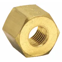 Brass compression fitting for 10 mm OD tubing, overall length 15 mm, sold in packs of 50. Used to create leak-tight connections in pneumatic and fluid systems for industrial automation and instrumentation