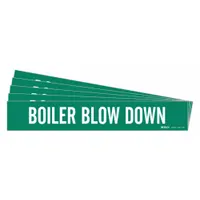 Pipe Marker: Boiler Blow Down, Green, White, Fits 8 in and Larger Pipe O.D., 1 Pipe Markers, 5 PK (MPN 7331-1HV-PK)
