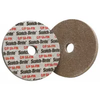 Light deburring and finishing wheel for carbon steel and soft metals. Fine aluminum oxide abrasive provides consistent surface finish without altering part geometry. Used for edge blending and surface preparation in industrial maintenance and fabrication
