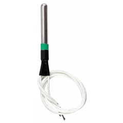 Temperature sensor in a conduit box housing for averaging measurement. Suitable for use with building automation systems to monitor environmental conditions in ducts, plenums, or open spaces. Accuracy ±1.00% over -50°F to 250°F range.