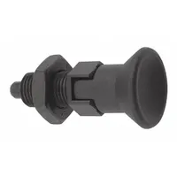 KIPP Indexing Plunger: Locking, Steel, 3/8"-24 Thread, 5 N to 12 N Nose Force (MPN K0338.4105AL)