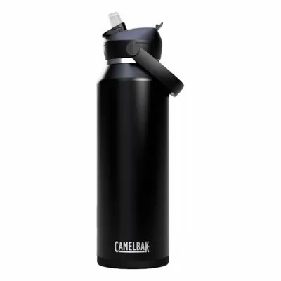 CAMELBAK Botol: Kapasitas 40 oz, Hitam, Baja Tahan Karat, Tidak Bebas BPA, Tinggi Keseluruhan 13 1/4 in - Insulated Stainless Steel Water Bottles