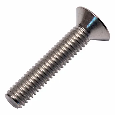 ALLIED TITANIUM Sekrup Mesin: Ukuran Ulir M6x1.00, 30 mm Pjg, Grade 2, Titanium, Polos - Flat Head Machine Screws