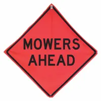 Traffic Sign: 36 in x 36 in Nominal Sign Size, Polyester/PVC, 0.015 in, W21-8A MUTCD, Orange (MPN 9U436)