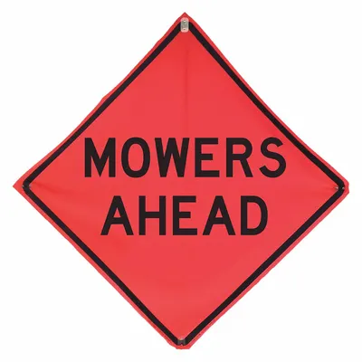 Rambu Lalu Lintas EASTERN METAL SIGNS AND SAFETY: Ukuran Rambu Nominal 36 in x 36 in, Poliester/PVC, 0,015 in - Mowing Ahead Signs