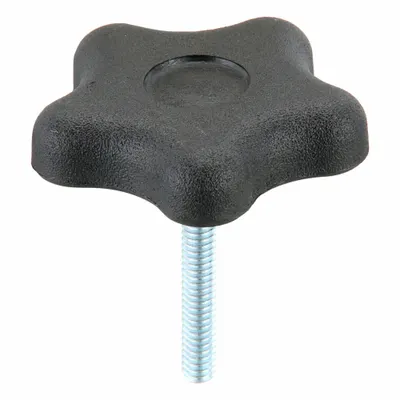 INNOVATIVE COMPONENTS Kenop Tangan: 5 Titik, Plastik dengan Ulir Baja, Ulir 1/4"-20 - 5-Arm Knobs with Threaded Stud
