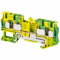 SCHNEIDER Terminal Block: DIN Rail Mounting Type, Push-In Wire Termination, 4 Wire Terminals (MPN NSYTRP44PE)
