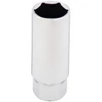 WESTWARD Spark Plug Socket: 3/8 in Drive Size, 13/16 in Socket Size, 6-Point, Deep, Chrome