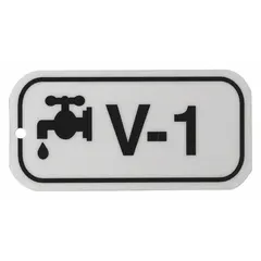 This V-1 lockout tag is made of polystyrene plastic with English text and no header. It is used in lockout/tagout procedures to identify equipment under maintenance and prevent accidental operation.