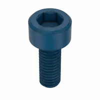 M3x0.50 metric socket head cap screw, 8 mm length, standard head type. Made from alloy steel with a blue phosphate finish. Right-hand thread with 2.5 mm hex drive. Supplied in a 50-piece pack. Commonly used for fastening components in machinery and industrial assemblies