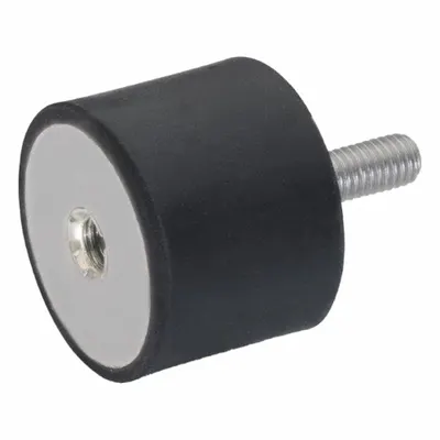 JW WINCO Dudukan Peredam Getaran: Silindris, Karet Alam, Gaya Jantan x Betina - Male x Female Vibration-Isolating Mounts