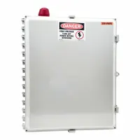 Single-phase pump control panel for duplex systems, rated 120/208/240V AC, 10 to 15 A. Features demand dose sequencing, non-reversing operation, audio alarm output, and Wi-Fi connectivity. Suitable for managing and monitoring pump systems in sump, wastewater, or groundwater applications