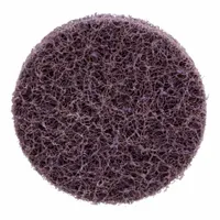 This 3-inch diameter surface-conditioning disc uses aluminum oxide abrasive in a medium grade for blending, finishing, and cleaning metal surfaces without altering geometry. Suitable for deburring, edge blending, and removing light oxidation on various metals