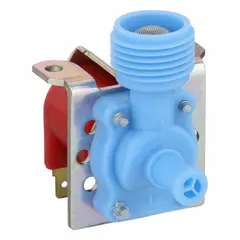 This HOSHIZAKI water valve controls water flow into ice machines, regulating fill levels for ice production. It is a direct replacement part for compatible HOSHIZAKI models, used in commercial ice machines to maintain proper operation.