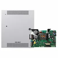 120V input power supply board with enclosure, designed to power electromagnetic locks in access control systems. Provides DC power to door locking hardware for commercial and industrial security applications