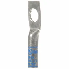 One-hole compression lug for terminating 6 AWG stranded copper wire. Features a 5/16 in stud size and standard copper construction. Suitable for use in power distribution, control panels, and electrical machinery terminations.