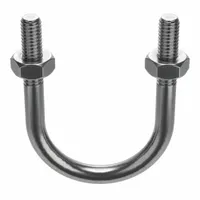 Standard U-Bolt: 1/4"-20 Thread Size, For Pipe Size 1 1/4 in, 3 in Inside Ht, Stainless Steel, Plain (MPN U17567.025.0125)