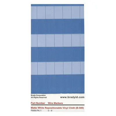 Buku Penanda Kabel BRADY: (), Putih/Transparan, 180 Label, Vinil - Write-On Wire Marking Label Sheets
