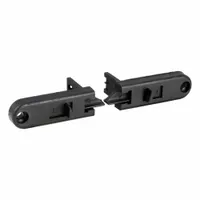 This window latch is designed for tilt windows and mounts on the sash top. It has an overall length of 11/32 in, a black unfinished finish, and does not include a handle. Suitable for use as a replacement part in window hardware systems