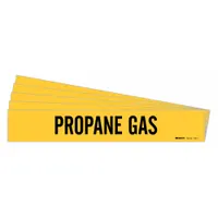 Pipe Marker: Propane Gas, Yellow, Black, Fits 2 1/2 to 7 7/8 in Pipe O.D., 1 Pipe Markers, 5 PK (MPN 7227-1-PK)