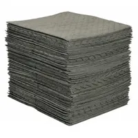 CONDOR Sorbent Pad: 26 oz Volume Absorbed Per Pad, 19 in x 15 in Pad Size (L x W), Gray, 100 PK