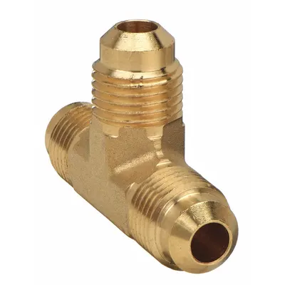 Tee Sambungan Flare PARKER: Ukuran Sambungan 3/16 in OD x 3/16 in OD x 3/16 in OD, Flare - Standard Brass 45-Degree Flare Tube Fittings