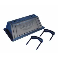 Support block with a 7.72 in L x 5.91 in W nylon base and polypropylene plastic support material. Used for elevating and securing conduit, cable, or piping on rooftop installations