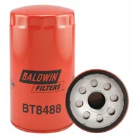 Spin-on hydraulic filter with cellulose media for hydraulic fluid filtration. Features a 1-1/8"-16 thread size and an integral gasket. Compatible with Case IH vehicles